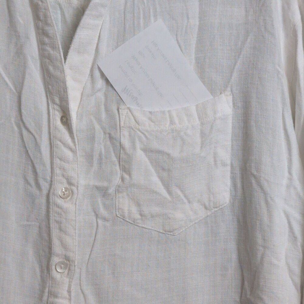 L*Space White Long Button Down Collared Shirt Dress Front Pocket Viscose XS/S - Picture 2 of 6